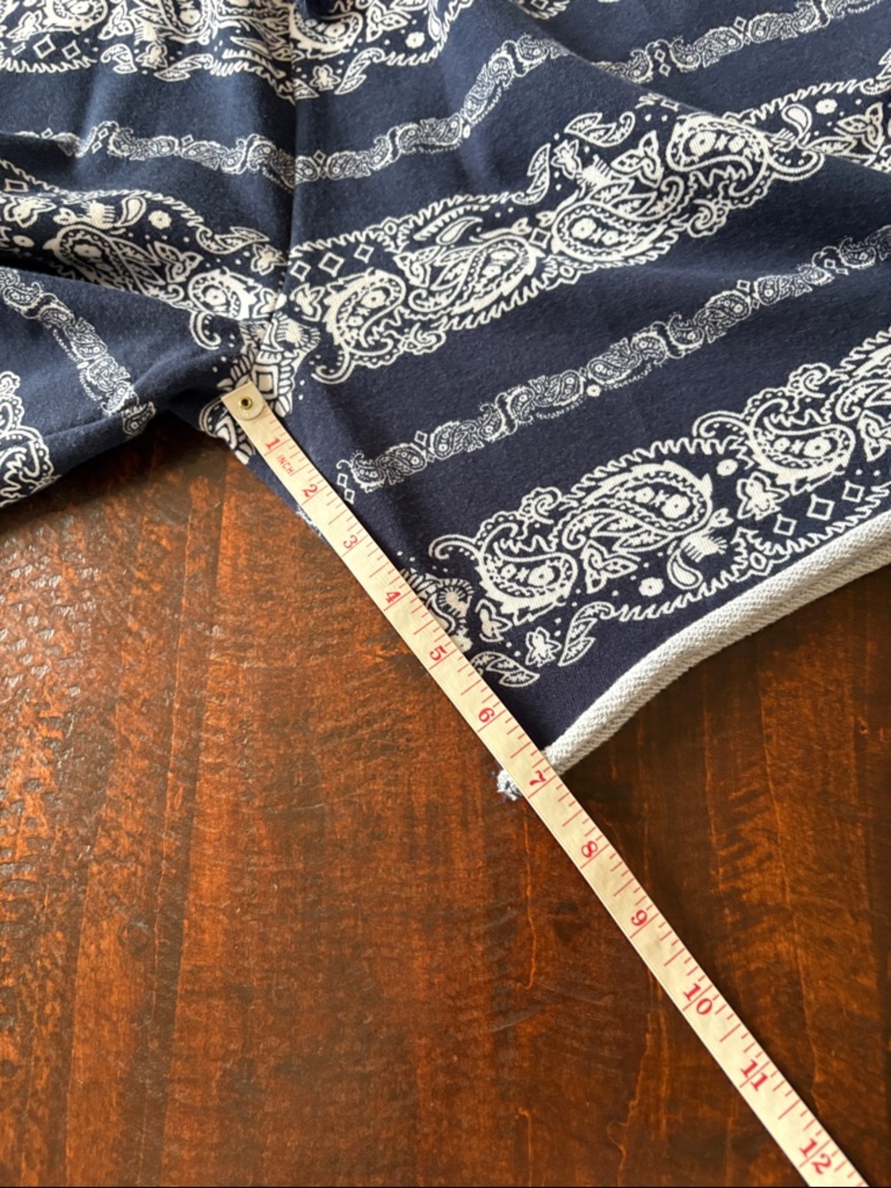 H&M Paisley Sweat Shorts Navy Blue White Size Large - Picture 10 of 13